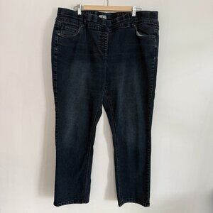 d/C Jeans Woman Elastic Waist Stretch Pockets Pull On Denim Blue Jeans Size 24